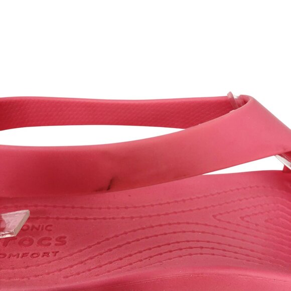 Crocs Serena T Strap Slingback Watermelon Pink Sandals Size 9 - Picture 8 of 16